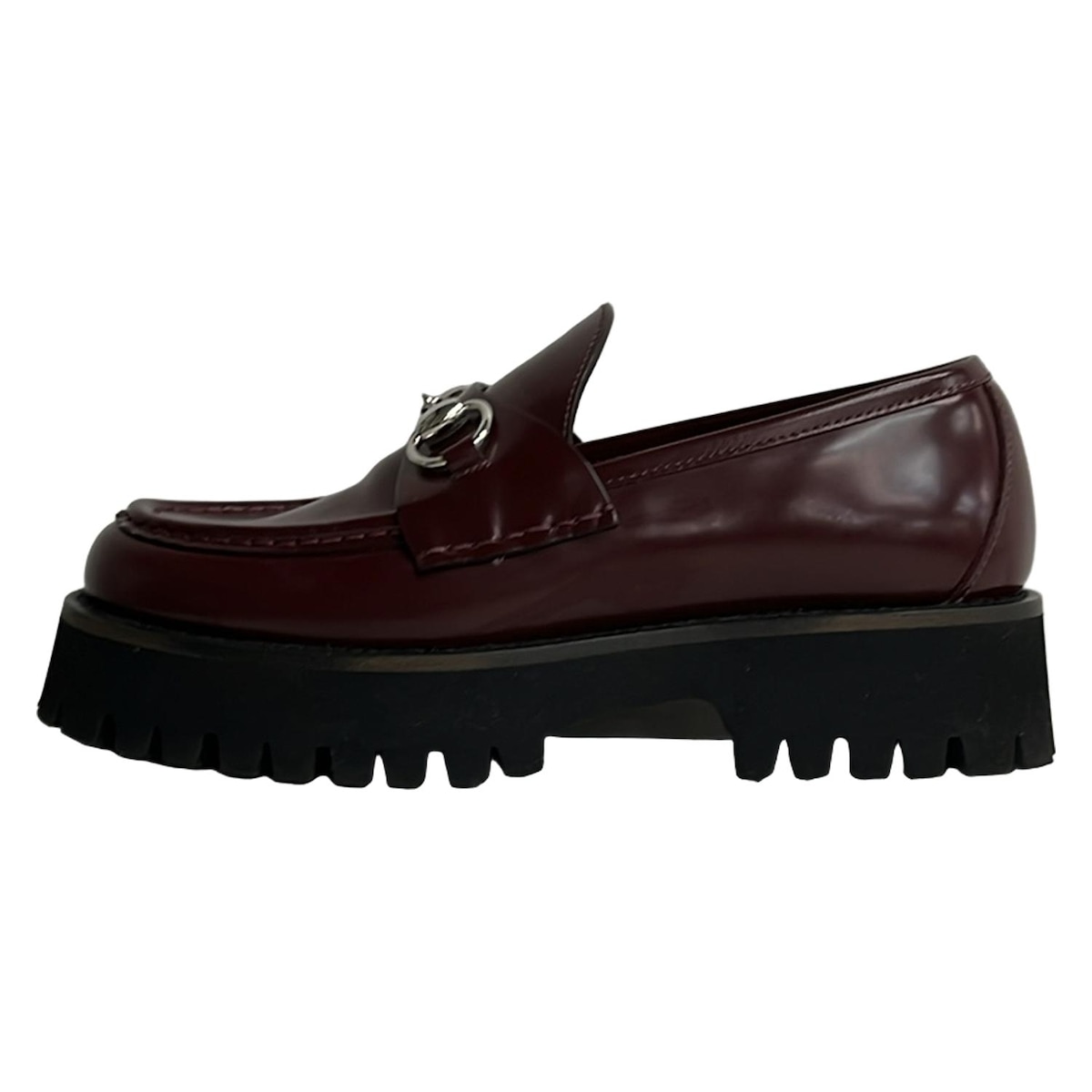 【新着】【中古】GUCCI(グッチ) ホースビット ローファー ボルドー レザー