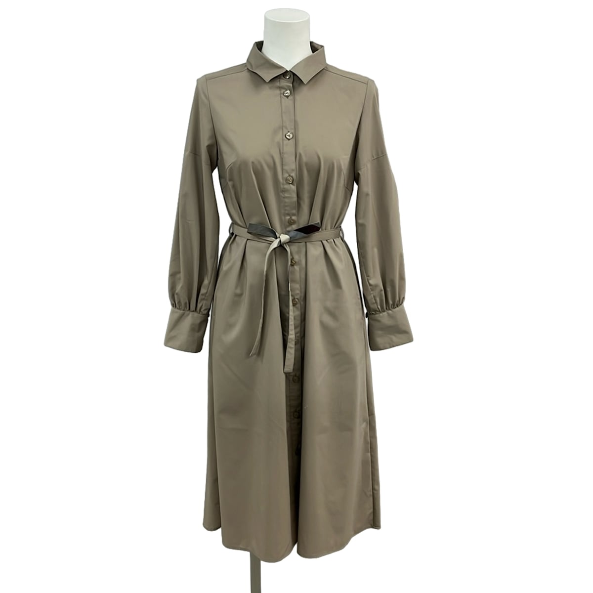 【中古】BLUE LABEL CRESTBRIDGE(ブルーレーベルクレストブリッジ) ワンピース 長袖/マキシ丈/チェック柄 ベージュ｜ブランディア　店