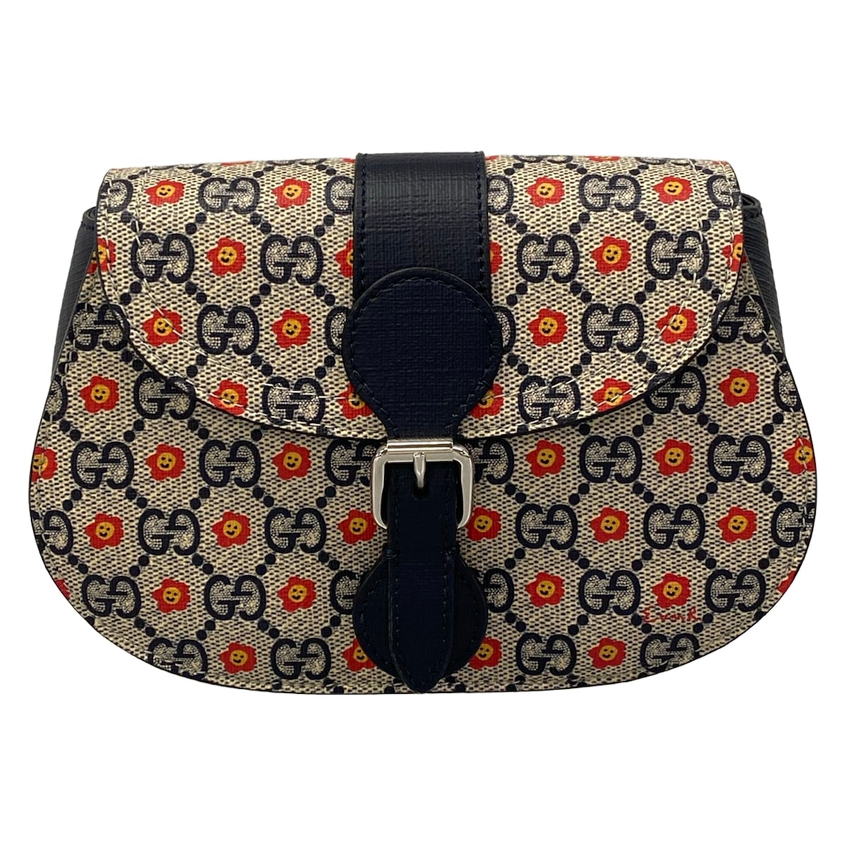 【中古】GUCCI(グッチ) GGスプリーム ウエストポーチ チルドレンズ ネイビー&times;レッド&times;イエロー レザー｜ブランディア　店