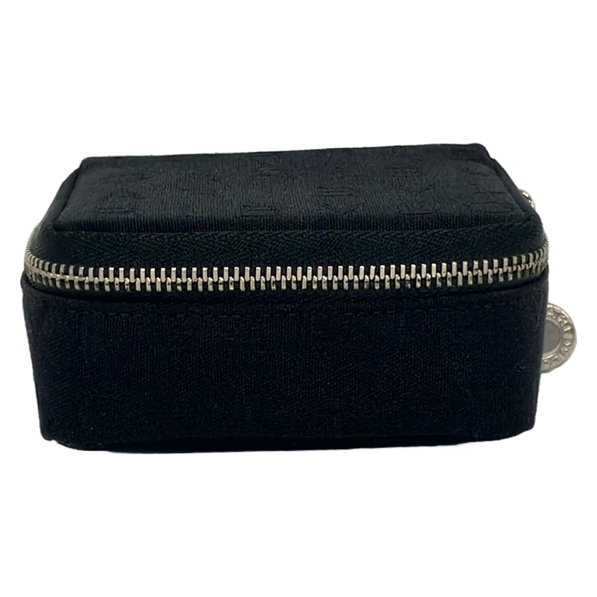 【中古】BVLGARI(ブルガリ) ロゴマニア ポーチ ミラー付き/化粧ポーチ 黒｜ブランディア　店