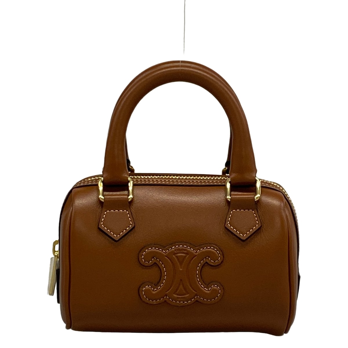 【新着】【中古】CELINE(セリーヌ) トリオンフ ミニ豆の町 ハンドバック タン（赤銅色）