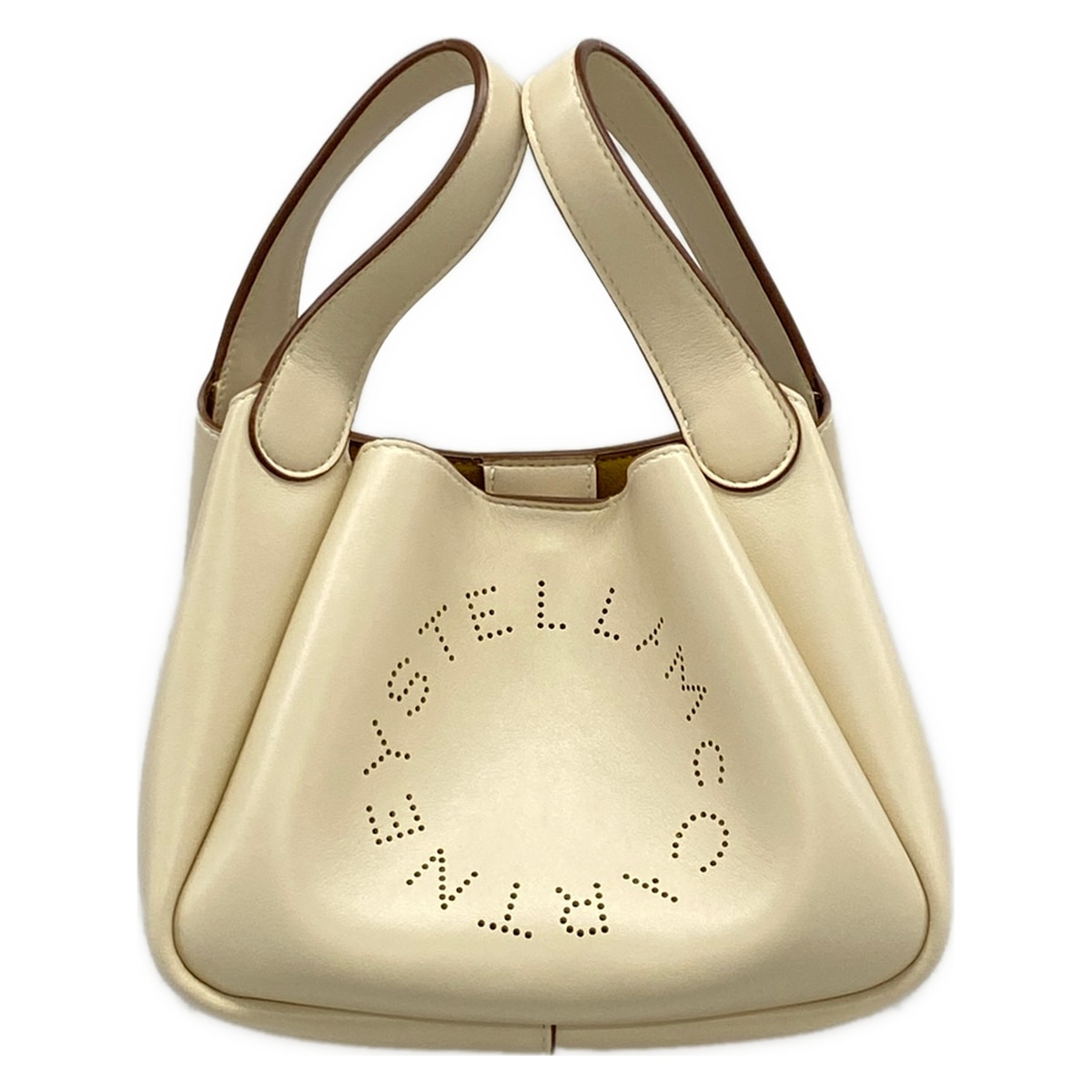 【中古】stellamccartney(ステラマッカートニー) ロゴタイプ ダブルいの一番手持ち部分 クロスボディバッグ ハンドバック 象牙色