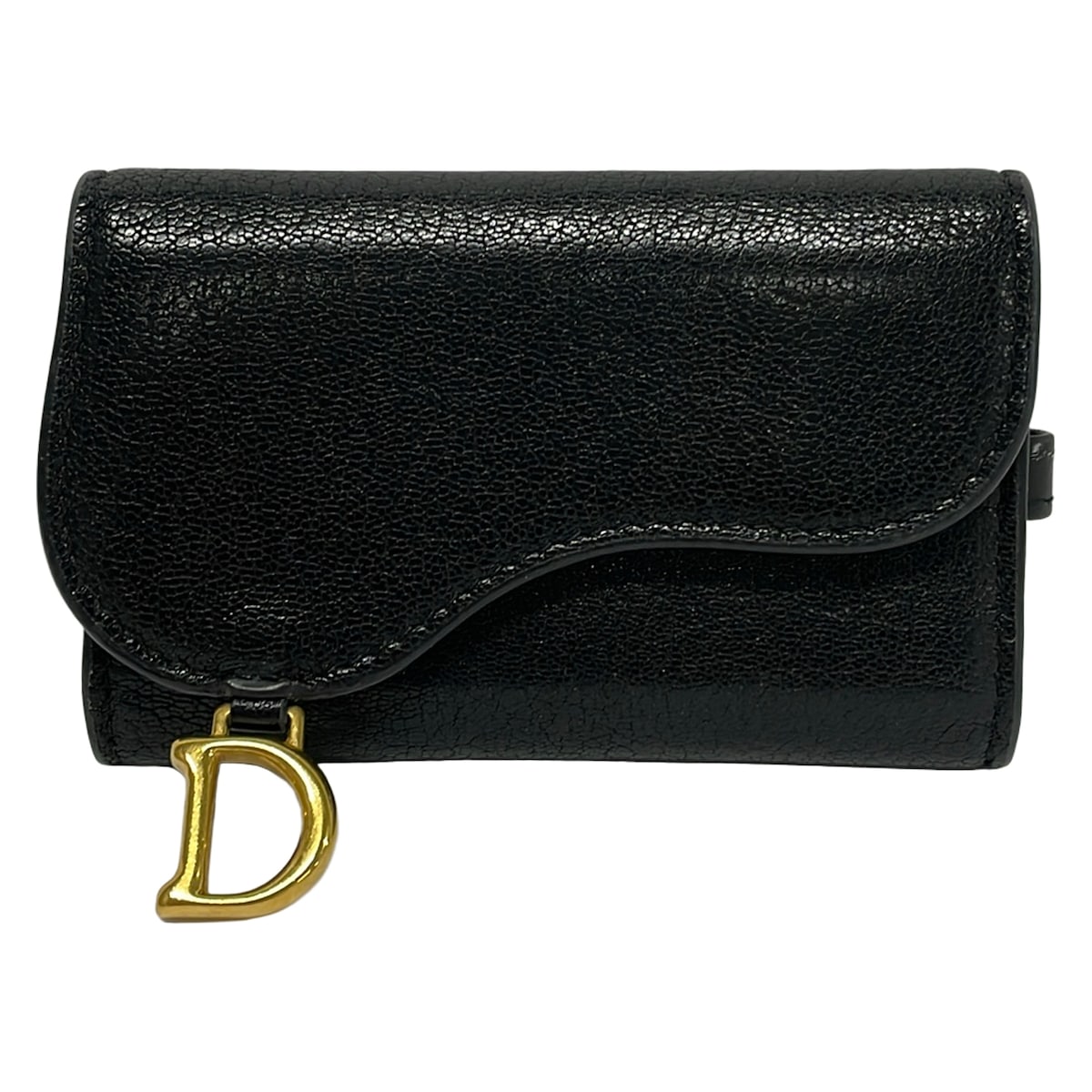 【中古】DIOR/ChristianDior(クリスチャンディオール/ディオール) サドル 足懸かり入れもの 黒 なめし革