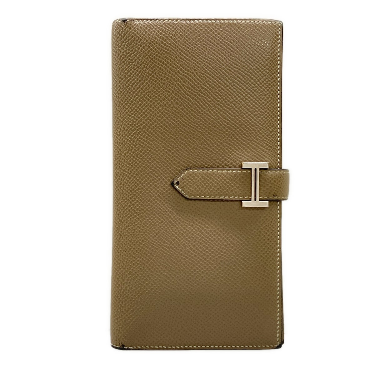 【中古】HERMES(エルメス) ベアンスフレ 長金入れ しろがね色金具 エトゥープ