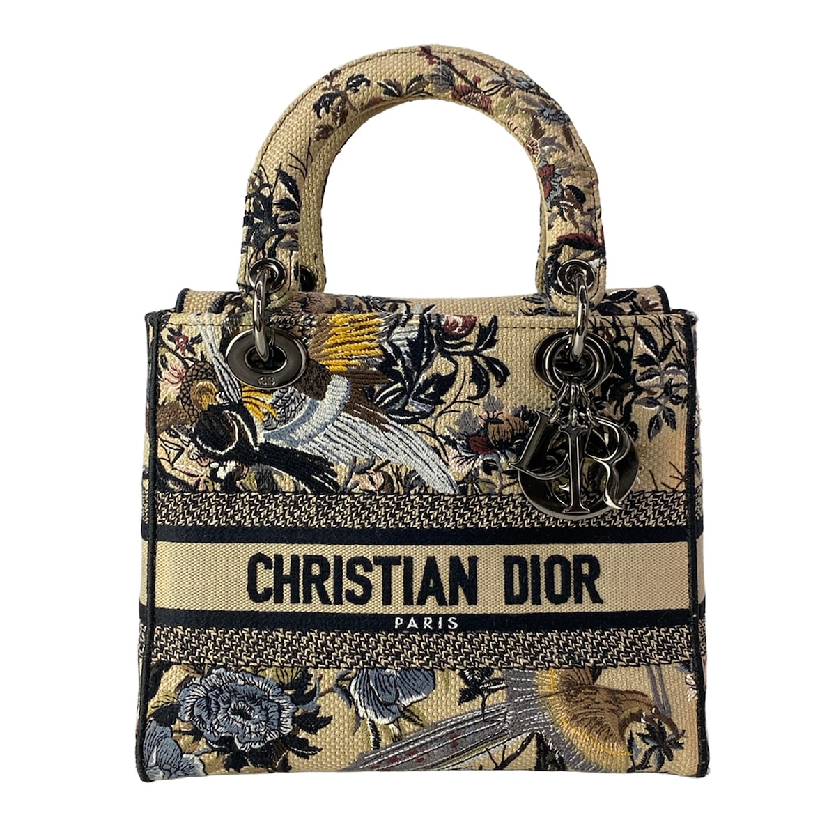 【新着】【中古】DIOR/ChristianDior(クリスチャンディオール/ディオール) レディディーライト 並み並み ハンドバック ジャルダンディヴェール ベージュ×マルチ
