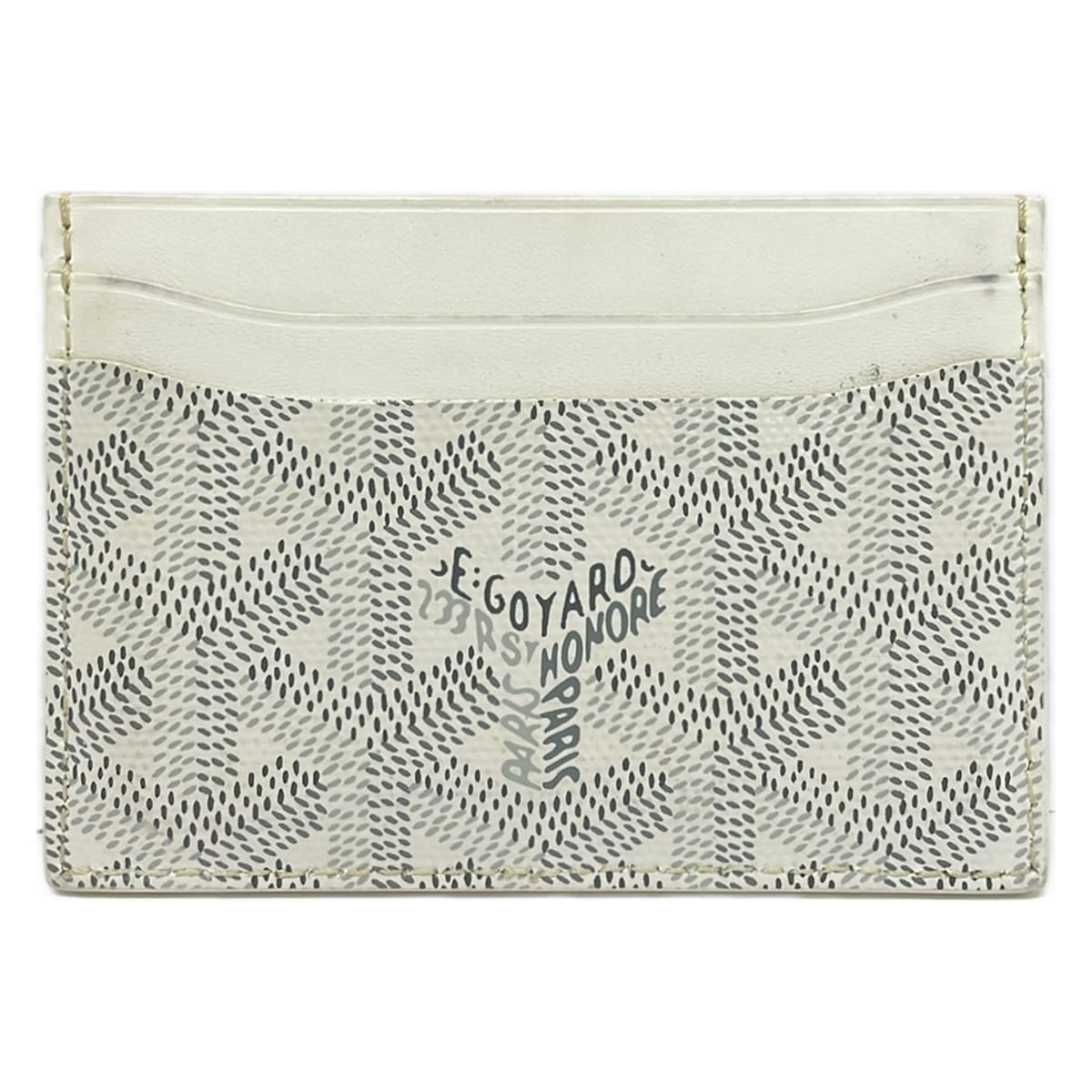 【中古】GOYARD(ゴヤール) 歌留多容れもの 白×ともし火薄墨色 なめし革