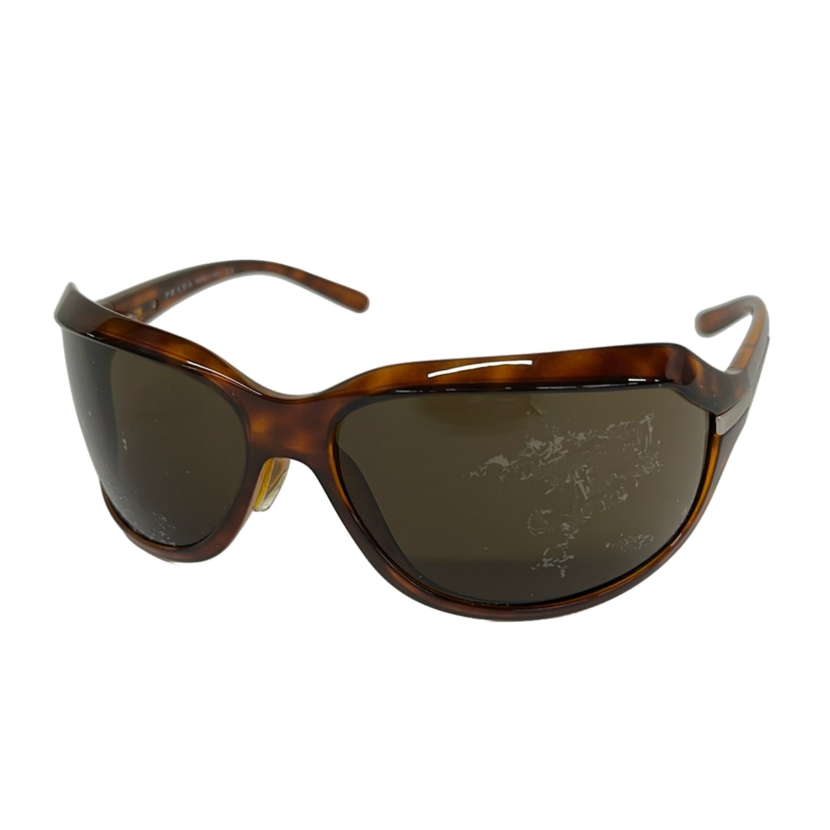 【新着】【中古】PRADA(プラダ) 黒眼鏡 黒×赤銅色