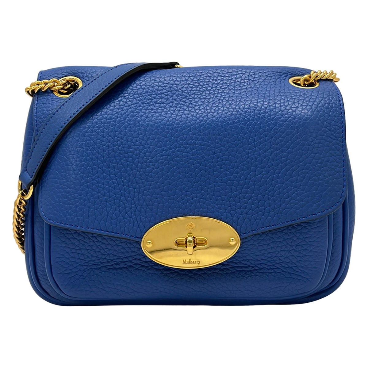 【中古】MULBERRY(マル木ノ実) スモール ダーリー 肩部 ショルダーバッグ チェーン店肩部 ポーセリンブルー なめし革