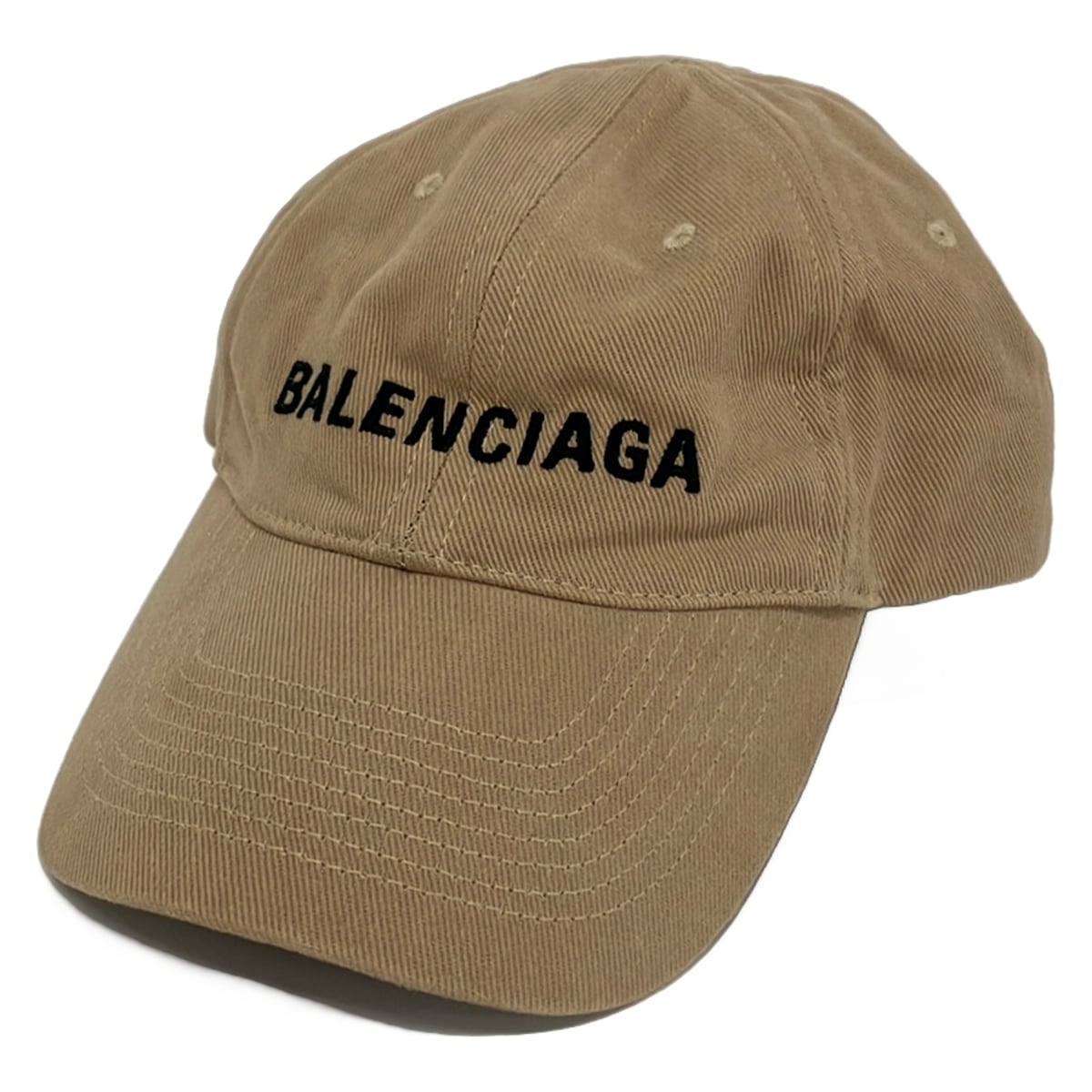【中古】BALENCIAGA(バレンシアガ) 旗がしら ロゴタイプ旗がしら ベージュ×黒