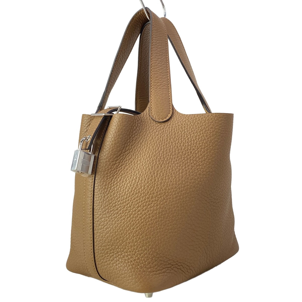 【新着】【中古】HERMES(エルメス) ピコタン鍵を掛けるPM ハンドバック しろがね色金具 アルザン