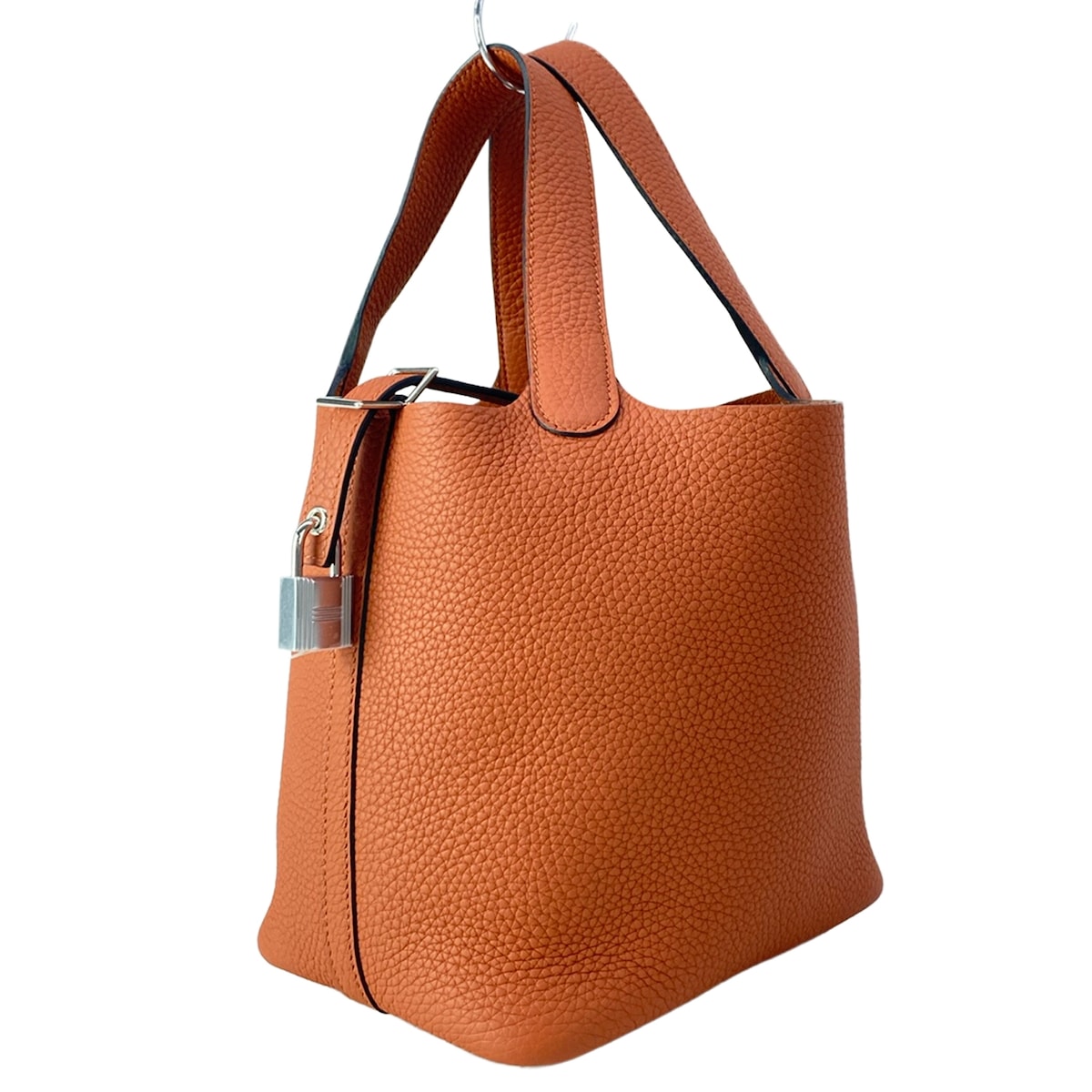 【新着】【中古】HERMES(エルメス) ピコタン鍵を掛けるPM ハンドバック しろがね色金具 キュイーブル