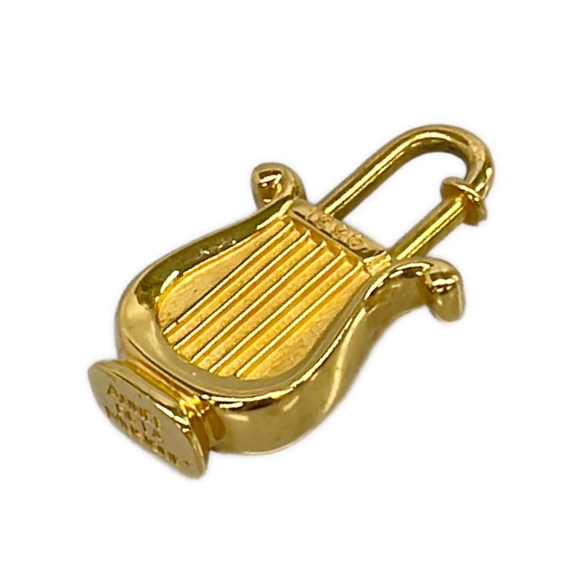 【中古】HERMES(エルメス) カデナ キーホルダー(惹きつける) 竪琴/1996年/ANNEE DE 天使の都市 MUSIQUE ゴールド