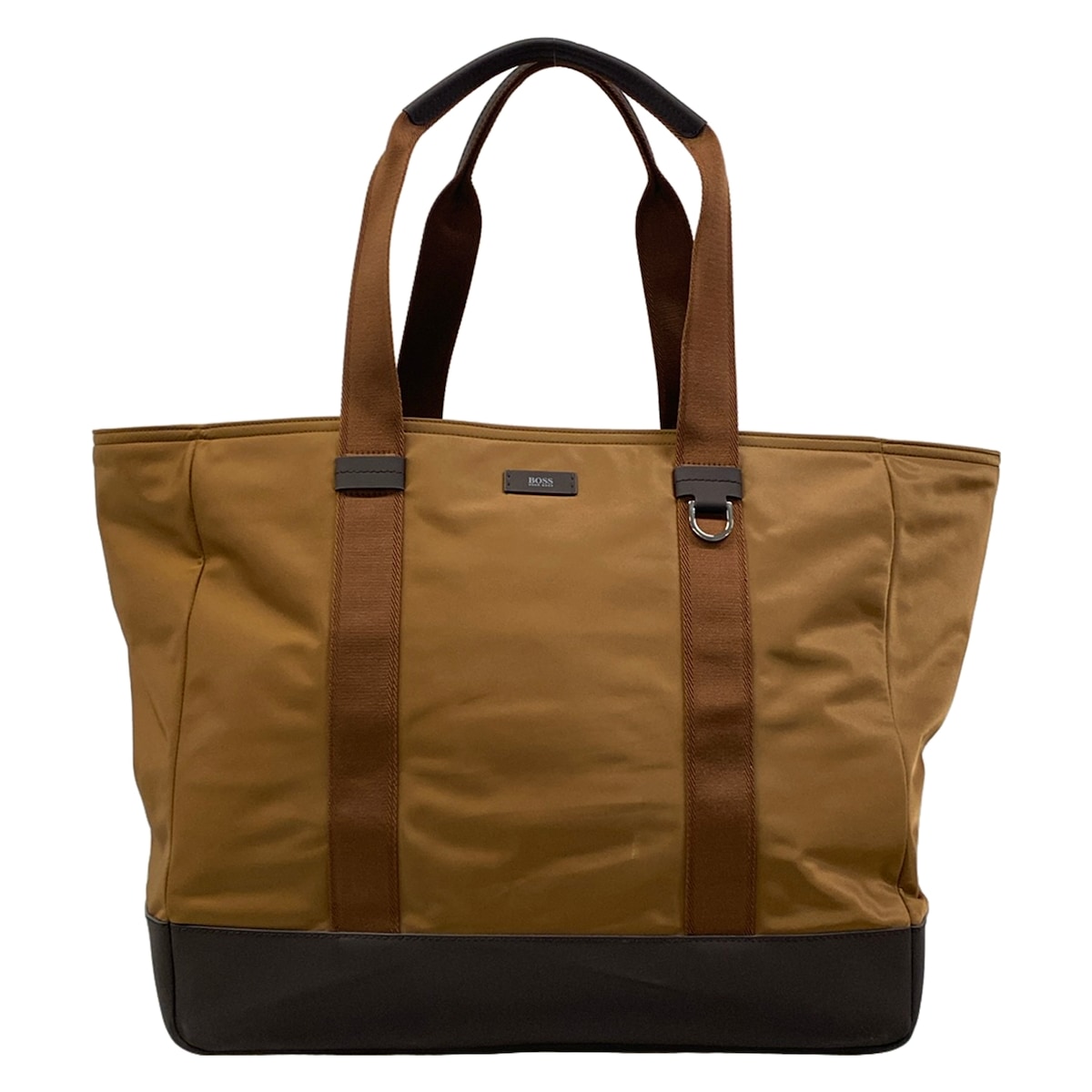 【中古】HUGOBOSS(ヒューゴボス) トートバッグ ライトブラウン&times;ブラウン&times;ダークブラウン レザー｜ブランディア　店