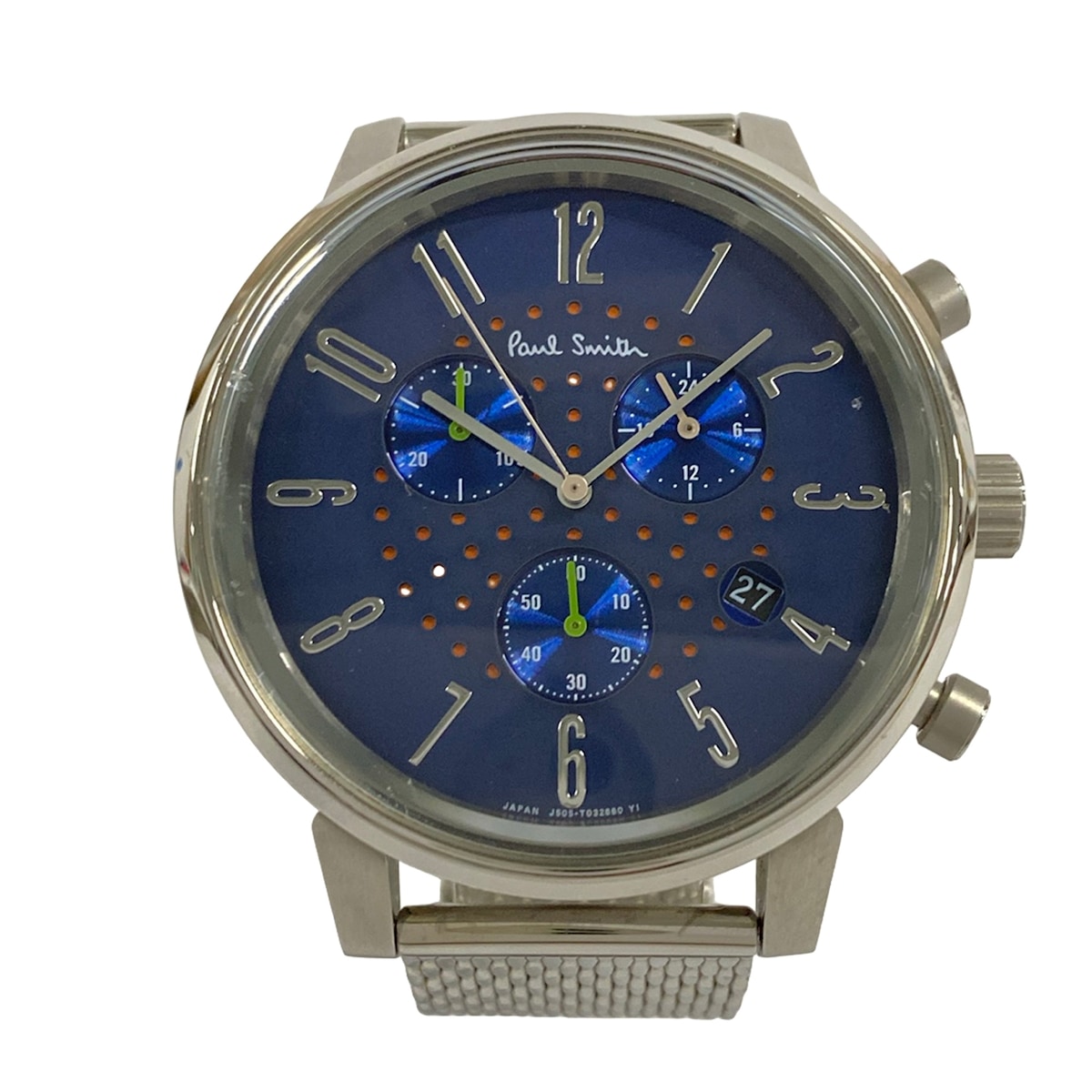 【新着】【中古】PaulSmith(ポールスミス) 腕時計 クロノグラフ ネイビー×オレンジ