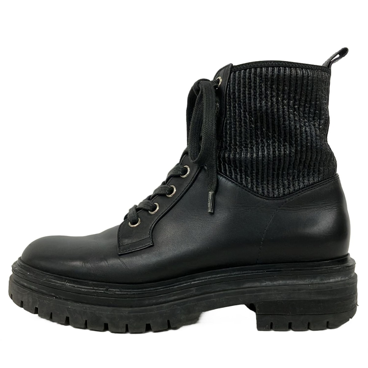 【中古】Gianvito Rossi(ジャンヴィト・ロッシ) ショートブーツ 黒 レザー