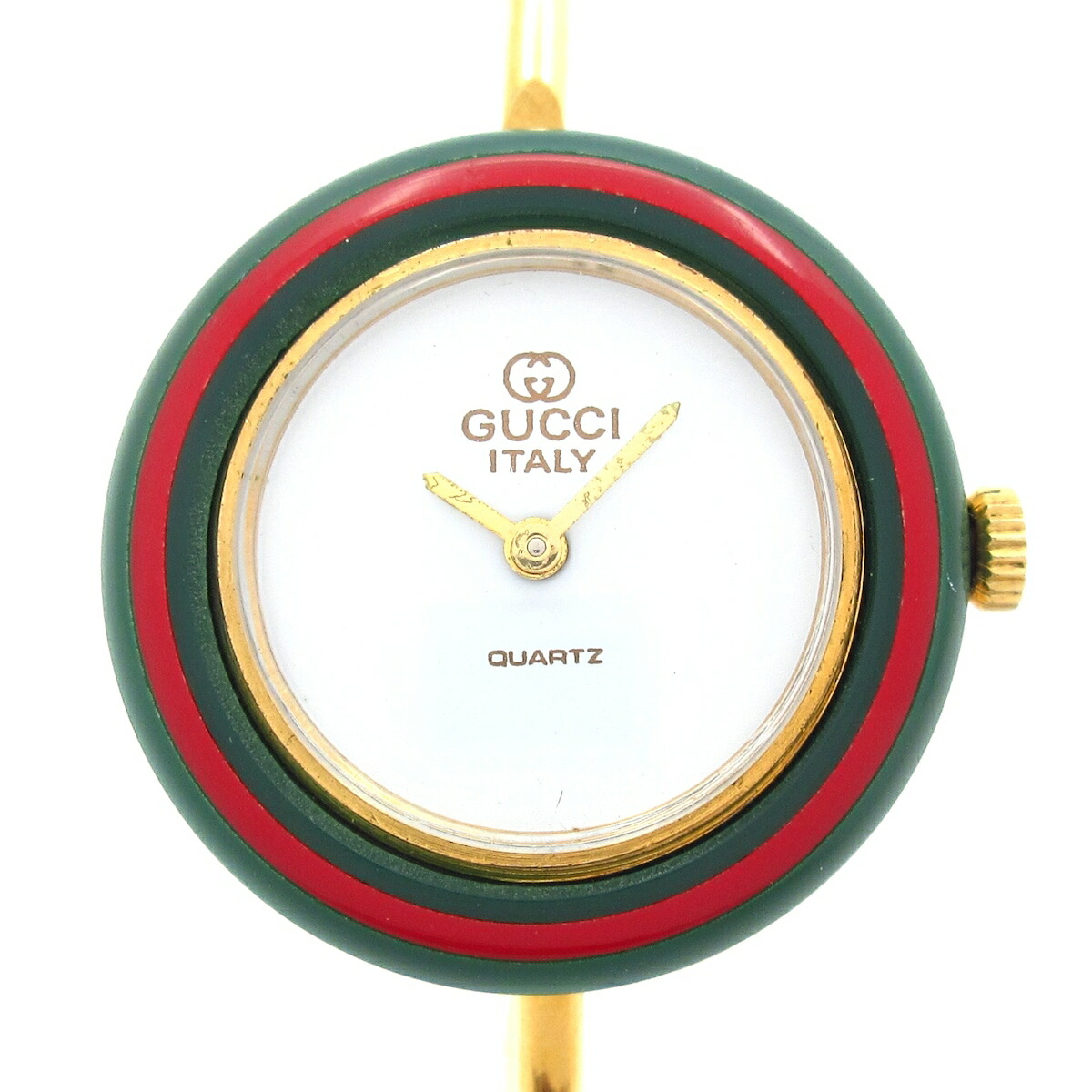 【新着】【中古】GUCCI(グッチ) ベゼルウォッチ 腕時計 白