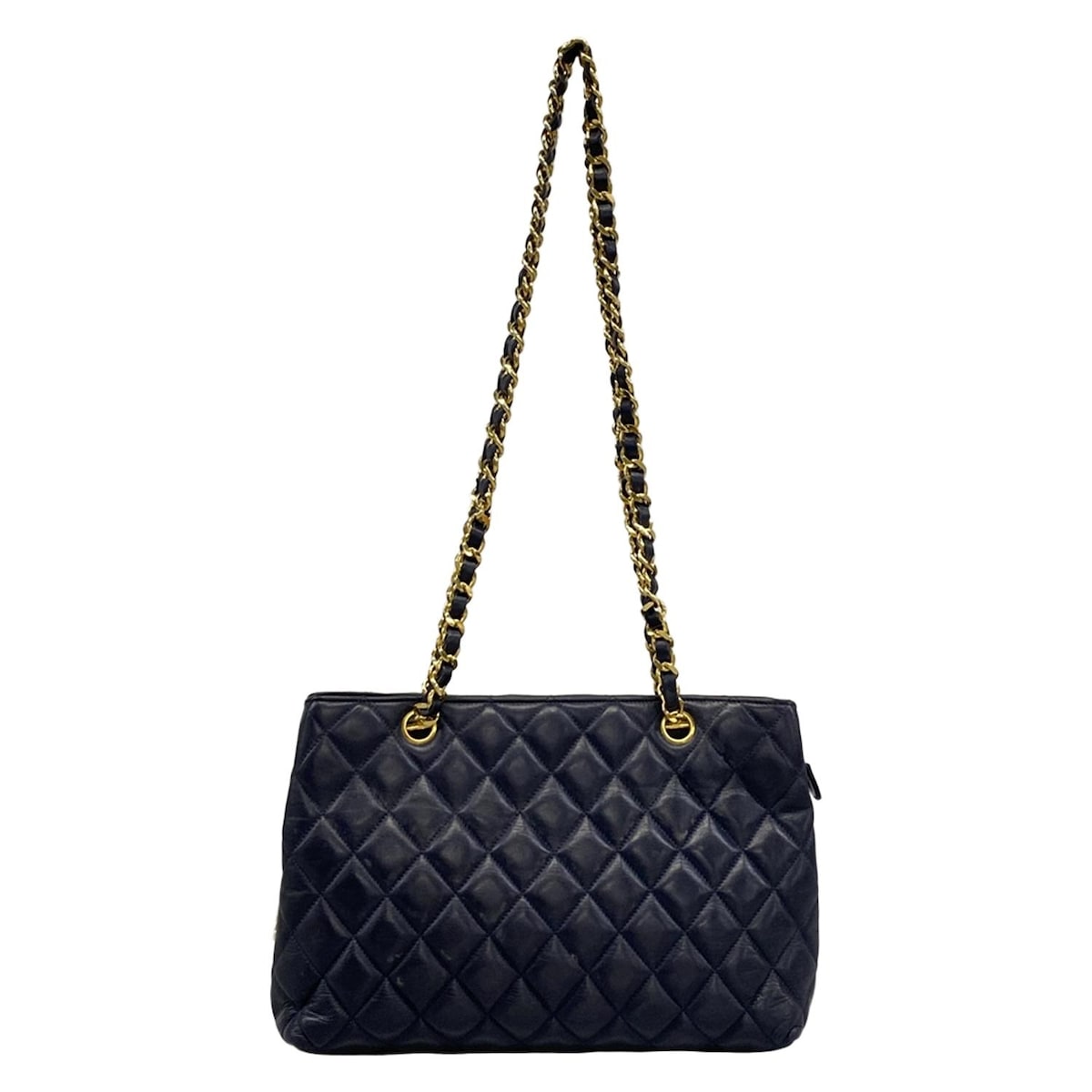 【新着】【中古】CHANEL(シャネル) マトラッセ ショルダーバッグ ココチャーム取り外し可/チェーンショルダー/ゴールド金具 ダークネイビー ラムスキン