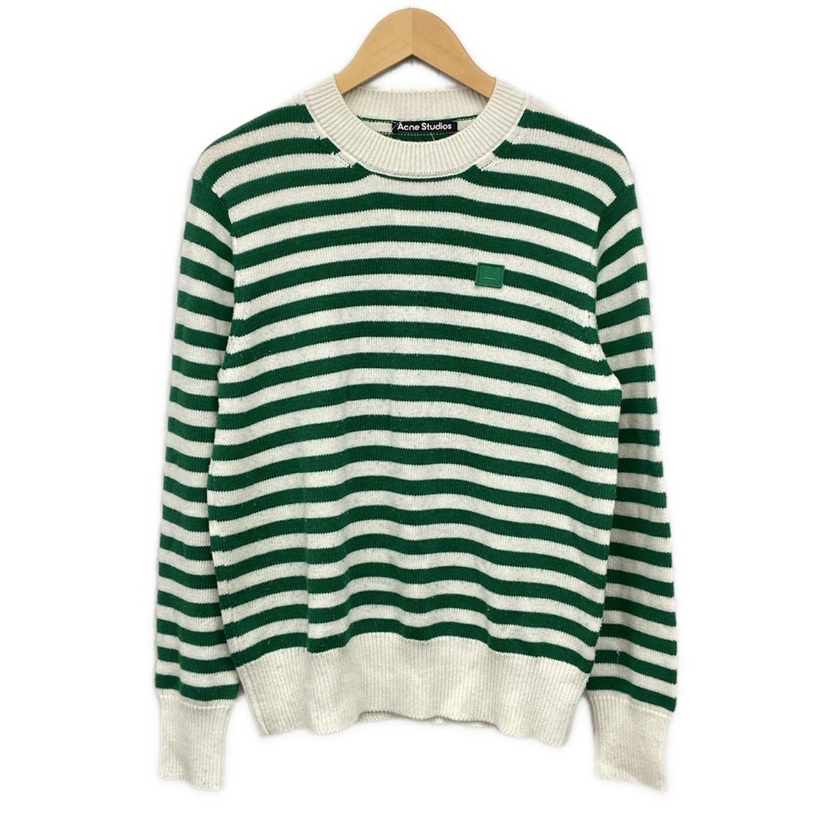 【新着】【中古】ACNE STUDIOS(アクネ ストゥディオズ) 長袖セーター ボーダー シルバー×グリーン