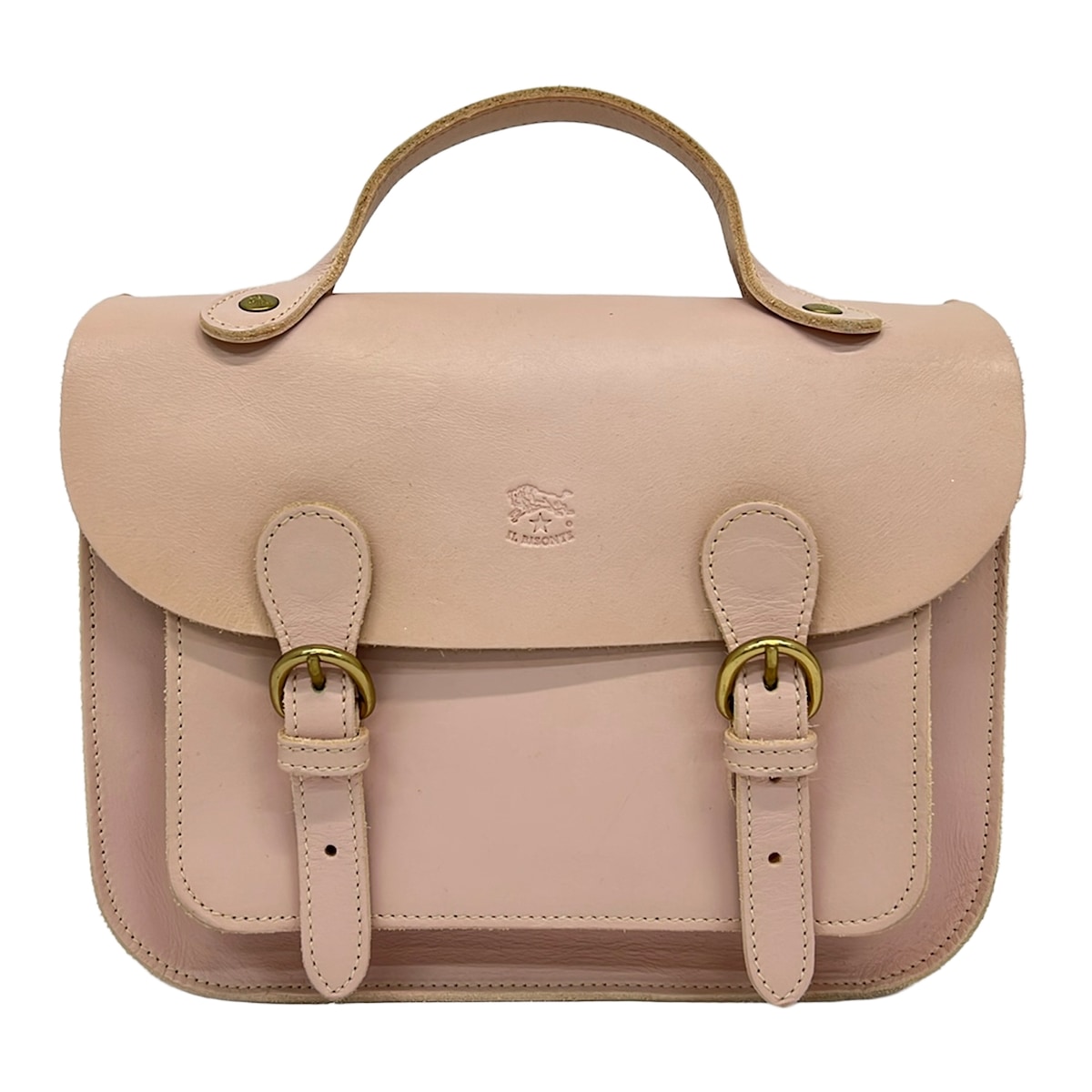 【中古】IL BISONTE(イルビゾンテ) ハンドバッグ ライトピンク レザー