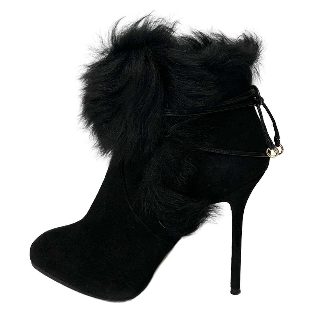 【新着】【中古】sergio rossi(セルジオロッシ) ショートブーツ 黒 ムートン