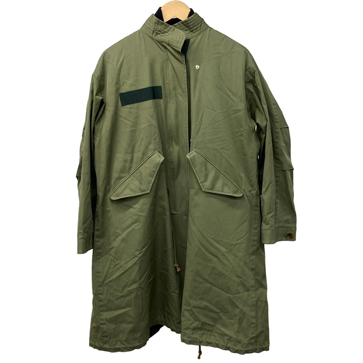 【中古】Sacai(サカイ) 落ちこむ厚地の外套 長袖/冬 カーキ×暗然たる緑であること
