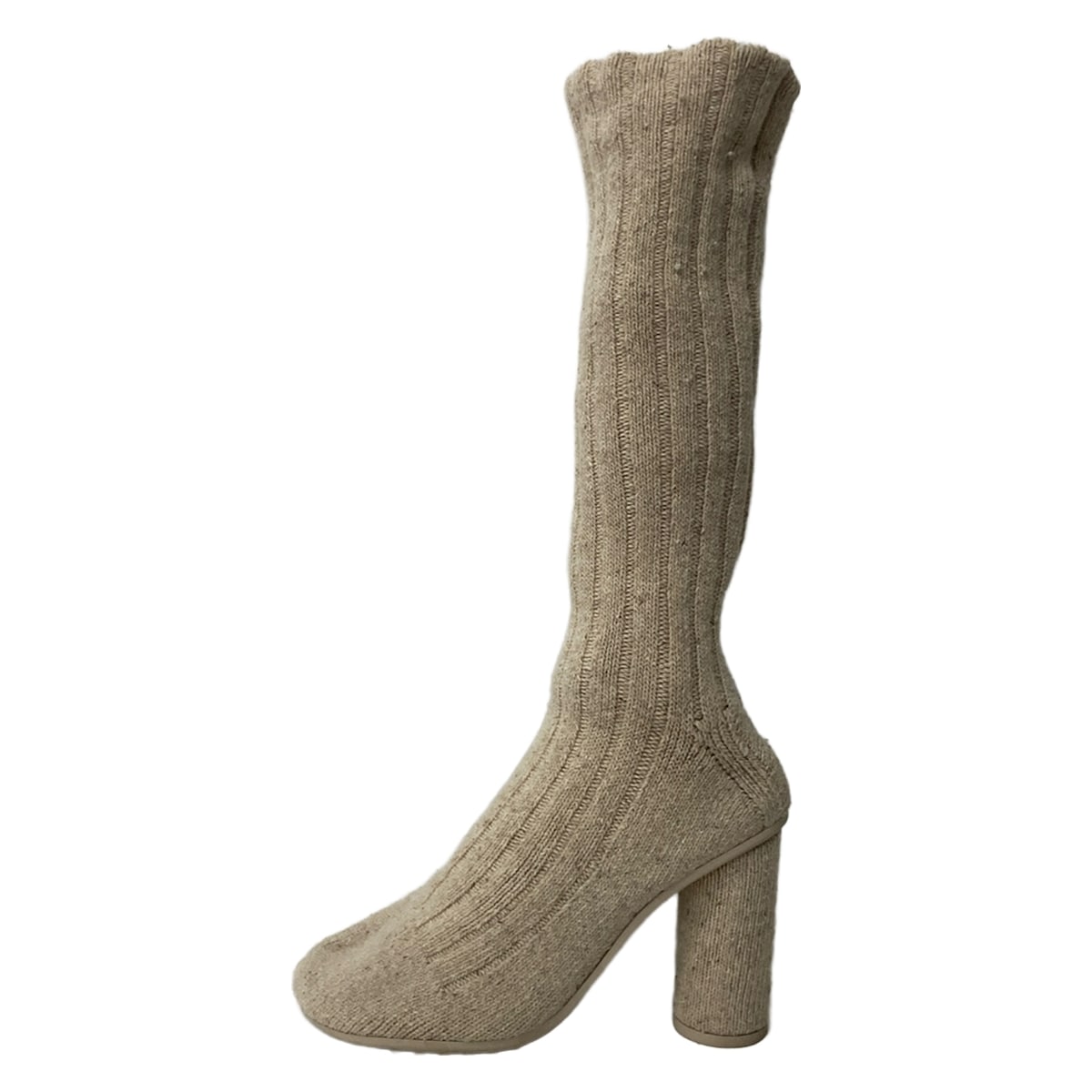 【新着】【中古】BOTTEGA VENETA(ボッテガヴェネタ) ブーツ ニットブーツ ベージュ ウール