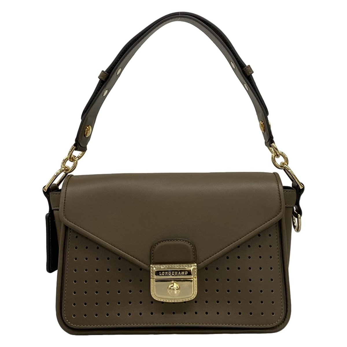 【中古】LONGCHAMP(ロンシャン) マドモワゼル ロンシャン ホーボーバッグ ショルダーバッグ ダークブラウン レザー