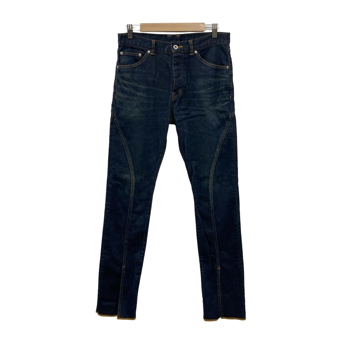 【新着】【中古】ISAMUKATAYAMA BACKLASH(イサムカタヤマ バックラッシュ) ジーンズ フルレングス/ステッチ/ボタンフライ ダークネイビー