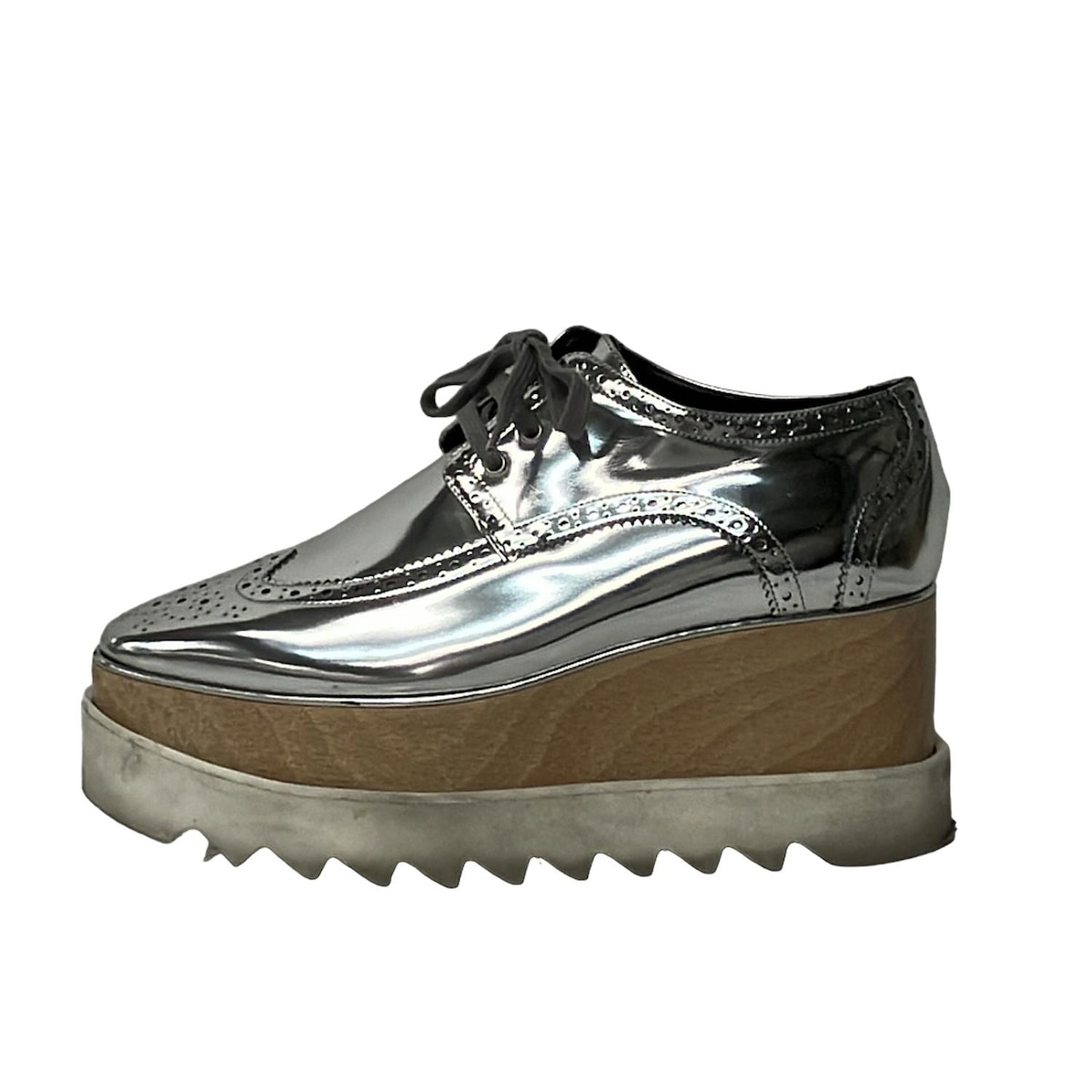 【新着】【中古】stellamccartney(ステラマッカートニー) エリス シューズ ウィングチップ シルバー