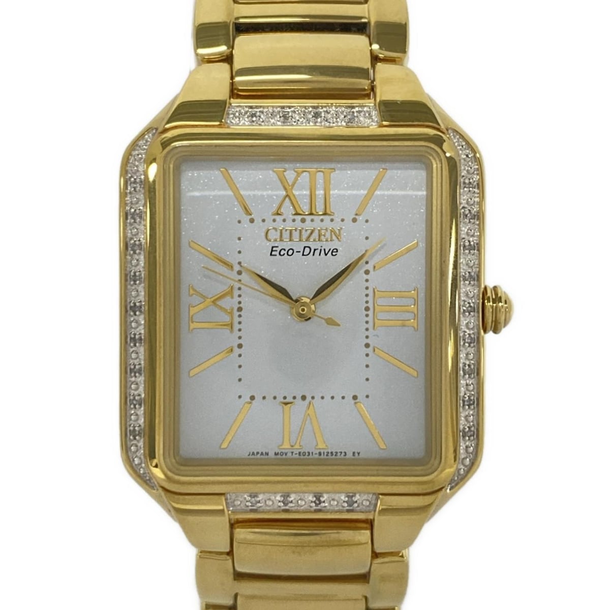 【新着】【中古】CITIZEN(シチズン) エコドライブ 腕時計 ラインストーン/ラインストーンベゼル/エコドライブ 白