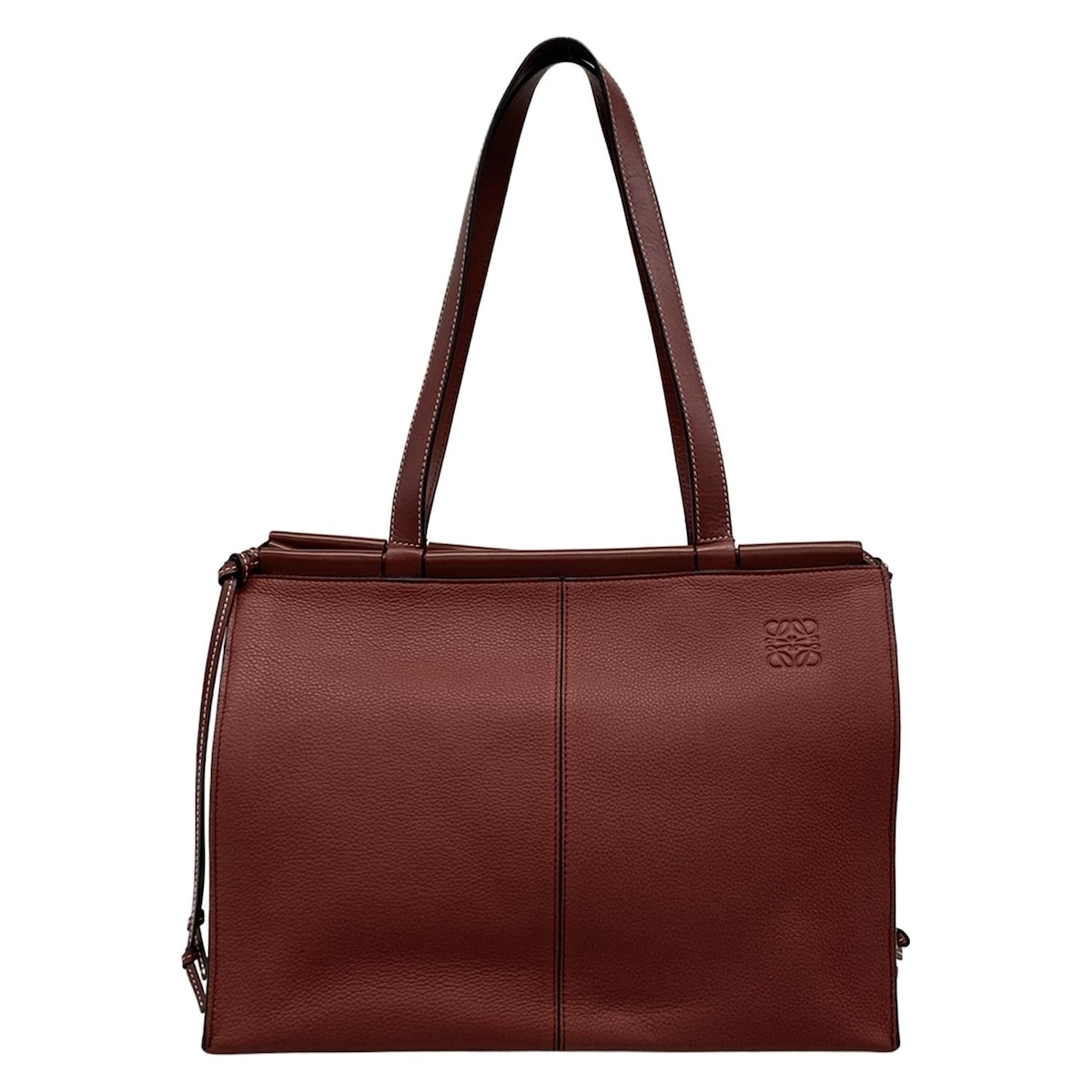 【新着】【中古】LOEWE(ロエベ) クッショントート ミディアム トートバッグ ボルドー