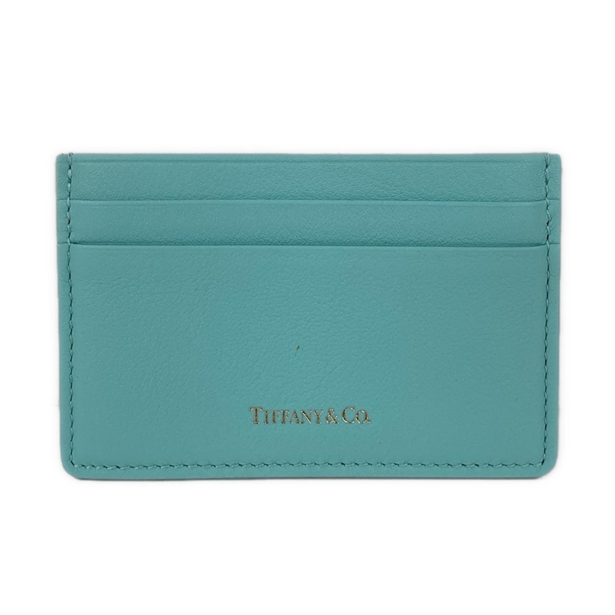 【新着】【中古】TIFFANY&Co.(ティファニー) カードケース ティファニーブルー レザー