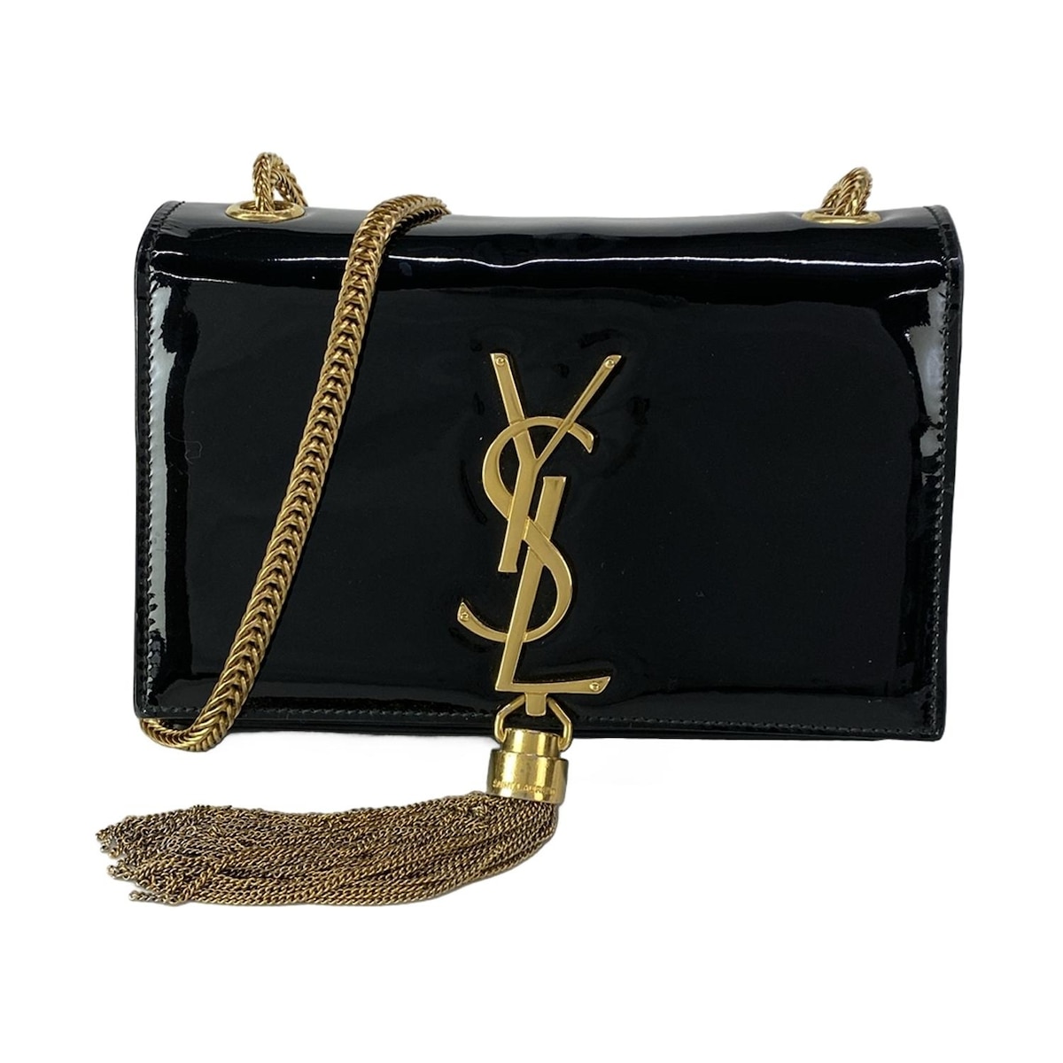 【新着】【中古】SAINT LAURENT PARIS(サンローランパリ) ケイト ショルダーバッグ チェーン店肩部 黒 なめし革
