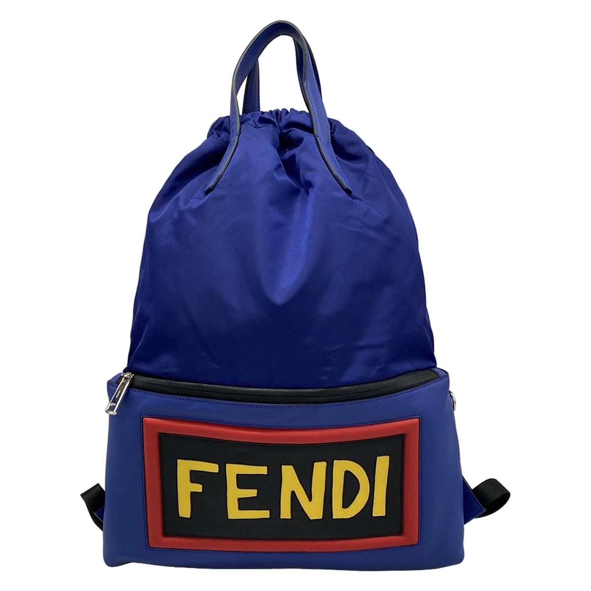 【新着】【中古】FENDI(フェンディ) 語彙 背嚢 青色×黄色×マルチ なめし革