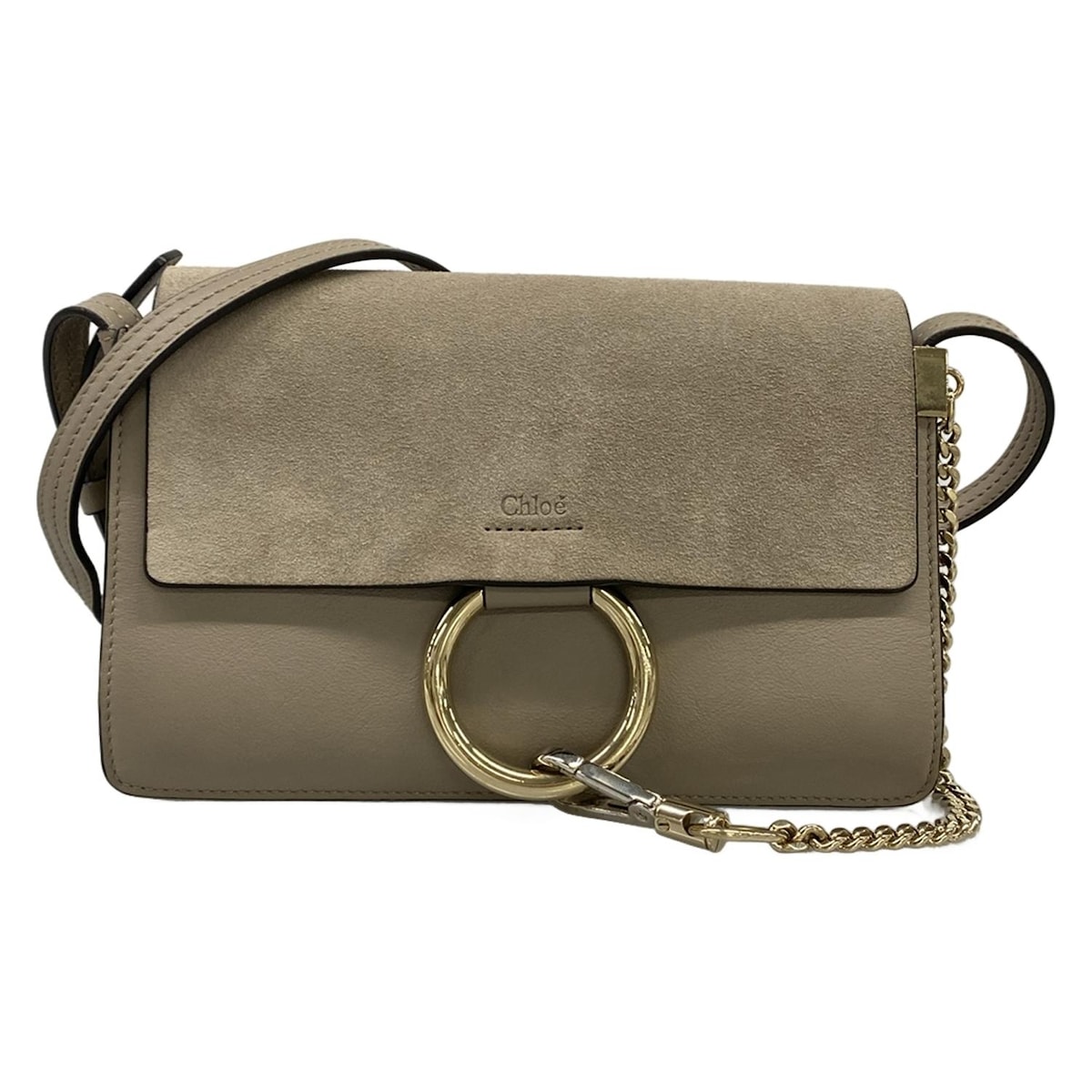 【新着】【中古】Chloe(クロエ) フェイスモールショルダーバッグ ショルダーバッグ 薄墨色ベージュ なめし革