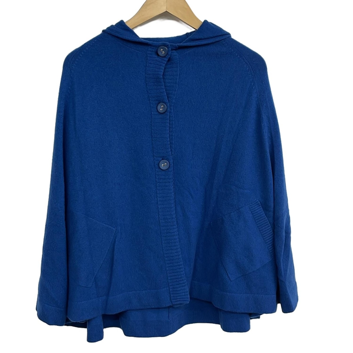 【新着】【中古】Leilian(レリアン) ポンチョ カシミヤ/秋 ブルー
