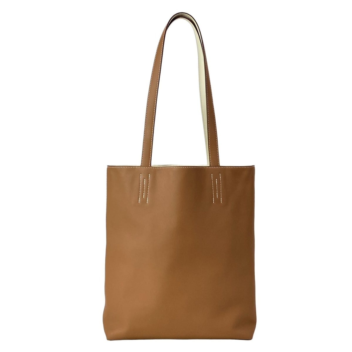 【新着】【中古】HERMES(エルメス) ネオ ドゥブルセンス 35 トートバッグ リバーシブル ゴールド×ナタ