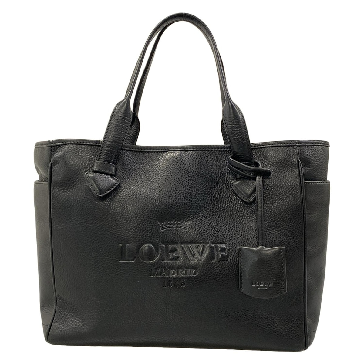 【新着】【中古】LOEWE(ロエベ) ヘリテージ トートバッグ 黒 レザー