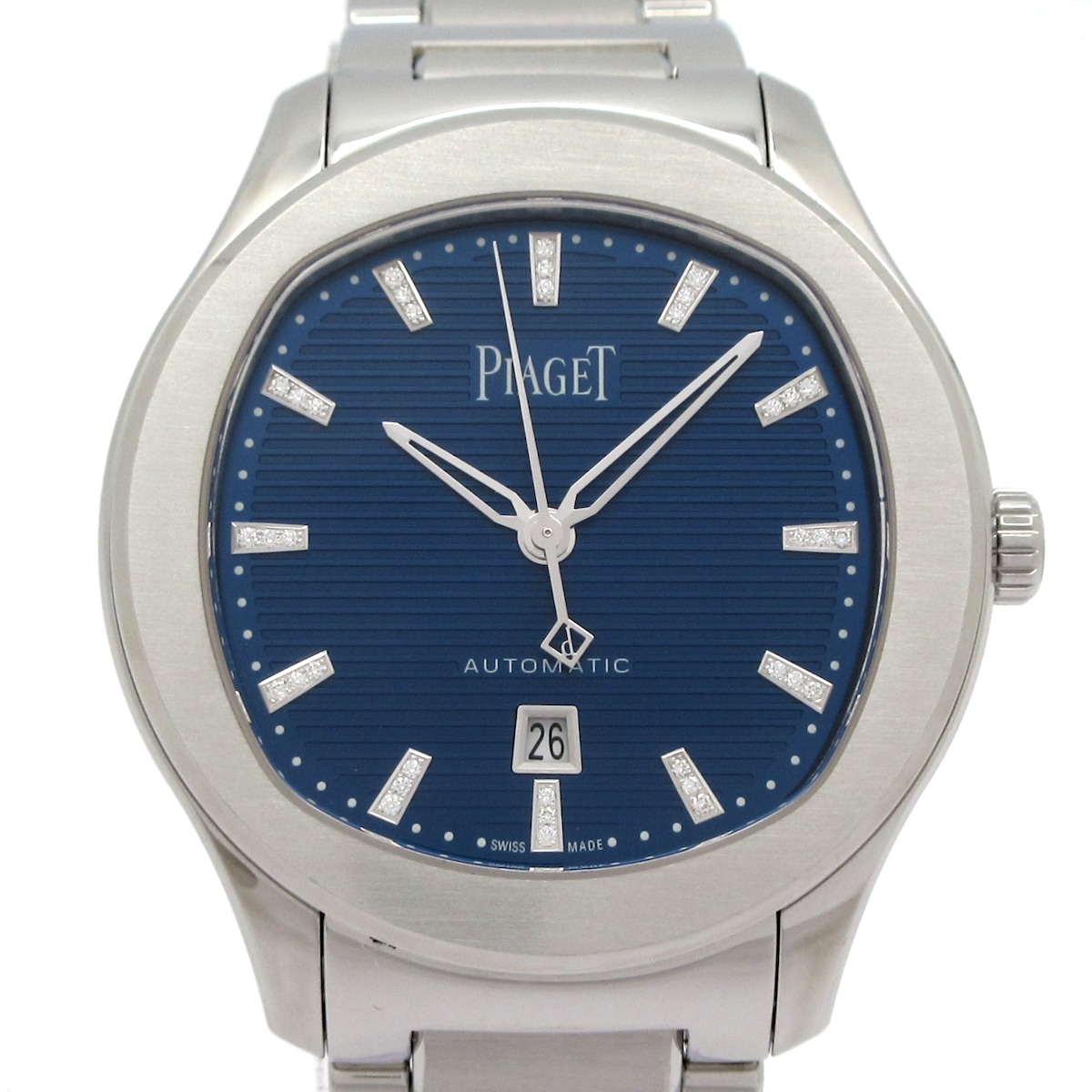 【新着】【中古】PIAGET(ピアジェ) ポロ デイト 腕時計 SS/36Pダイヤインデックス(約0.07カラット) ブルー