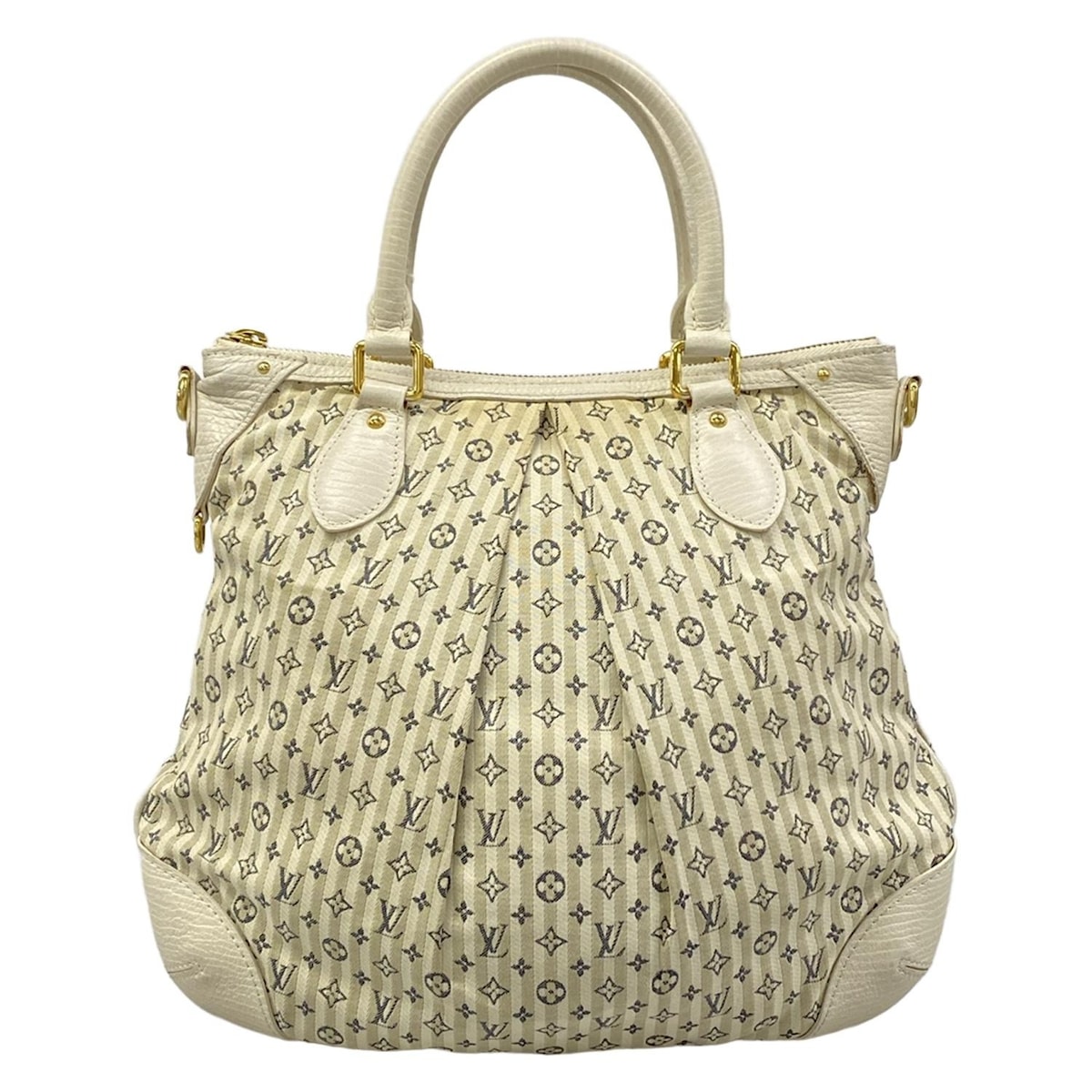 【新着】【中古】LOUIS VUITTON(ルイヴィトン) マリナPM ハンドバッグ ブルー コットン、リネン、レザー