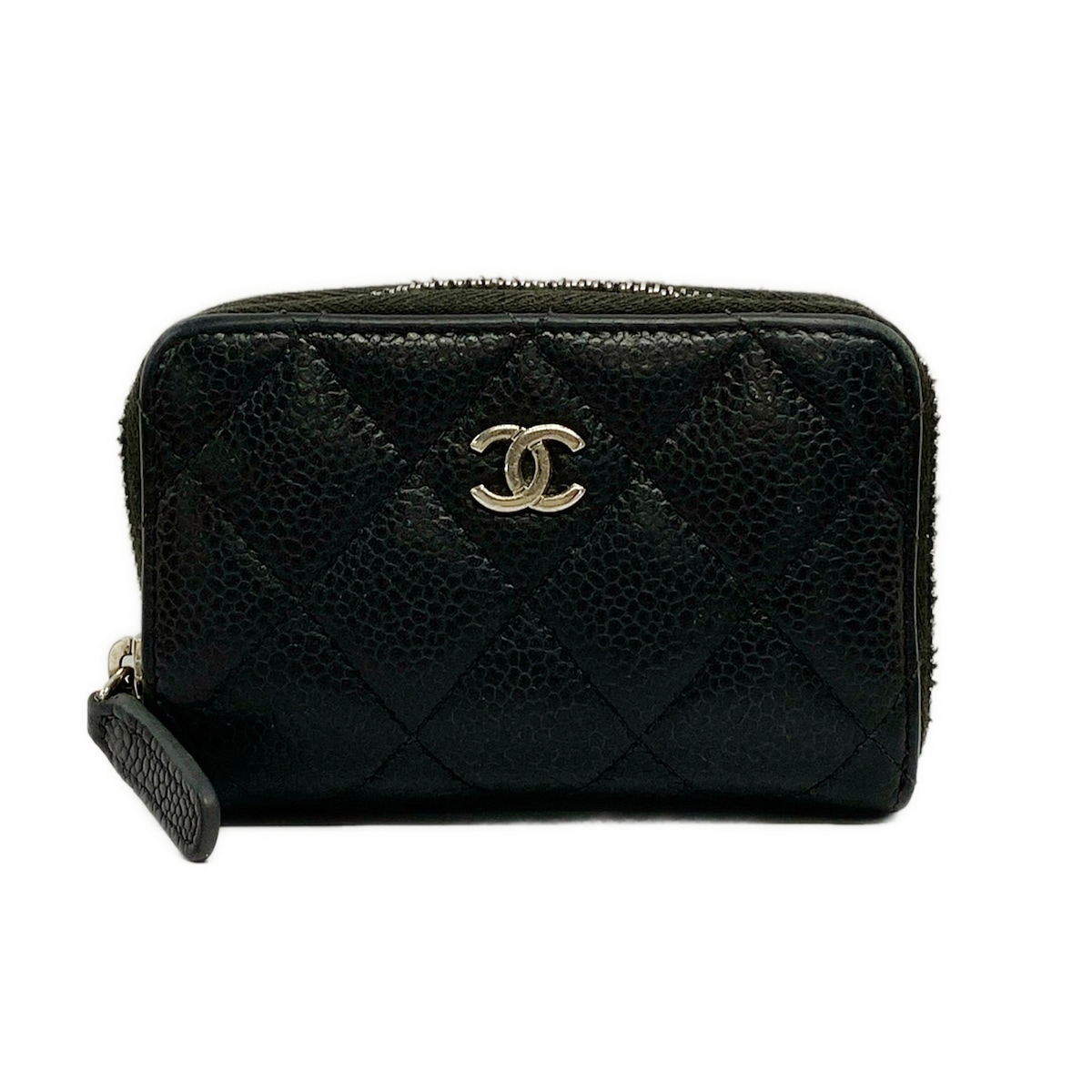 【中古】CHANEL(シャネル) マトラッセ コインケース ラウンドファスナー/ココマーク/シルバー金具 黒｜ブランディア　店