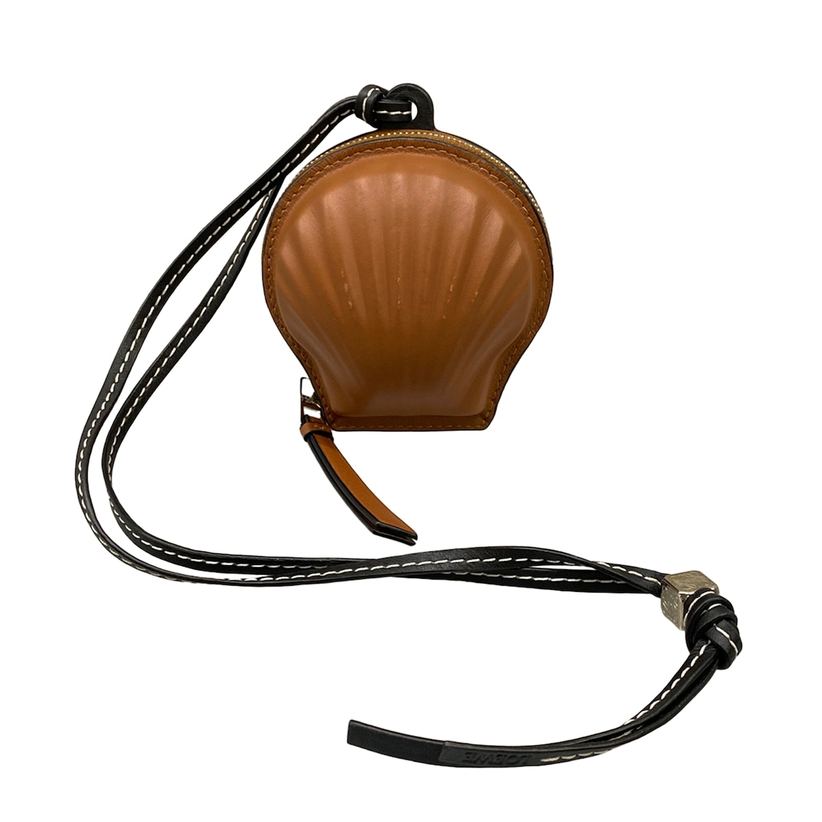 【中古】LOEWE(ロエベ) シーシェル 合切袋 ミニ 合切袋 赤銅色 なめし革