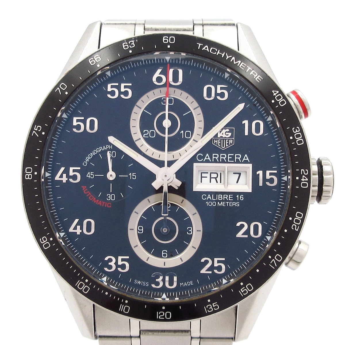 【中古】TAG Heuer(タグホイヤー) カレラ キャリバー16 ウォッチ SS/クロノグラフ/裏スケ 黒