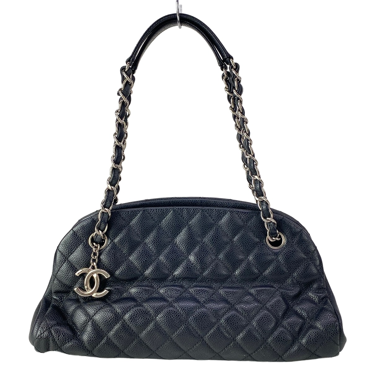 【中古】CHANEL(シャネル) マトラッセ ショルダーバッグ チェーン店肩先/しろがね色金具 黒