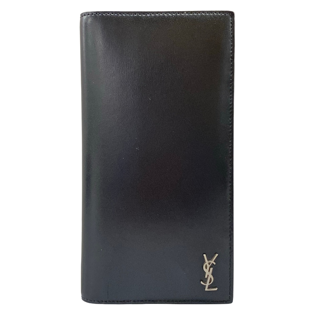 【中古】SAINT LAURENT PARIS(サンローランパリ) 長紙入れ 黒 なめし革