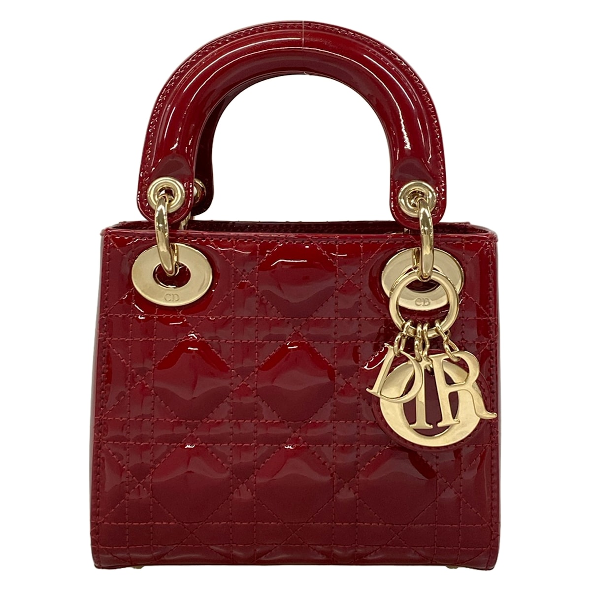 【新着】【中古】DIOR/ChristianDior(ディオール/クリスチャンディオール) レディディオールミニバッグ ハンドバッグ ゴールド金具 レッド レザー