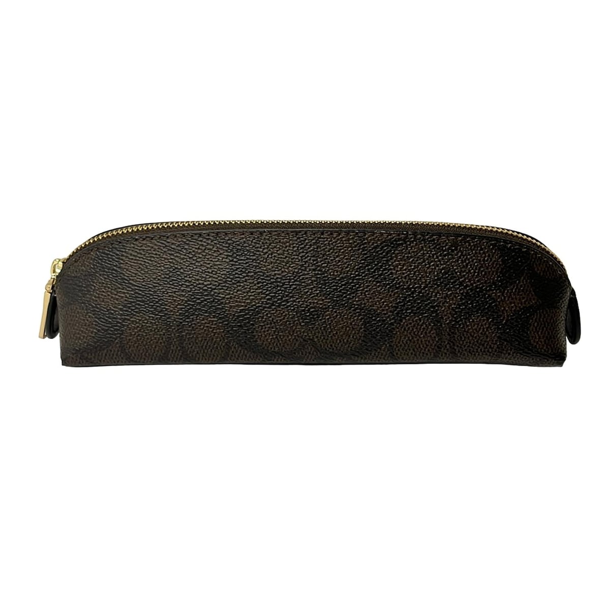 【新着】【中古】COACH(コーチ) シグネチャー柄 ペンケース ダークブラウン