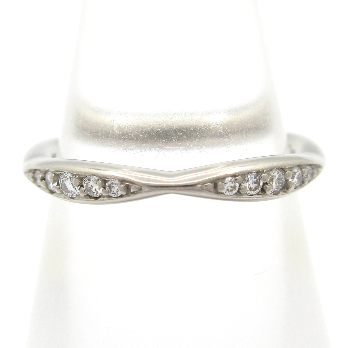 【新着】【中古】CHANEL(シャネル) カメリア コレクション ハーフエタニティリング リング 10Pダイヤ Pt950×ダイヤモンド