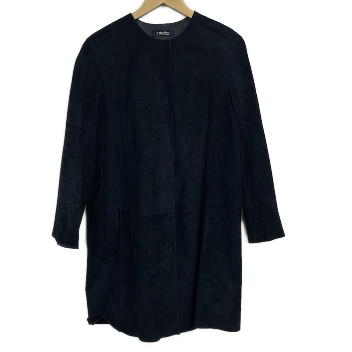 【新着】【中古】S Max Mara(マックスマーラ) コート 長袖/スエード/秋/冬 ダークネイビー