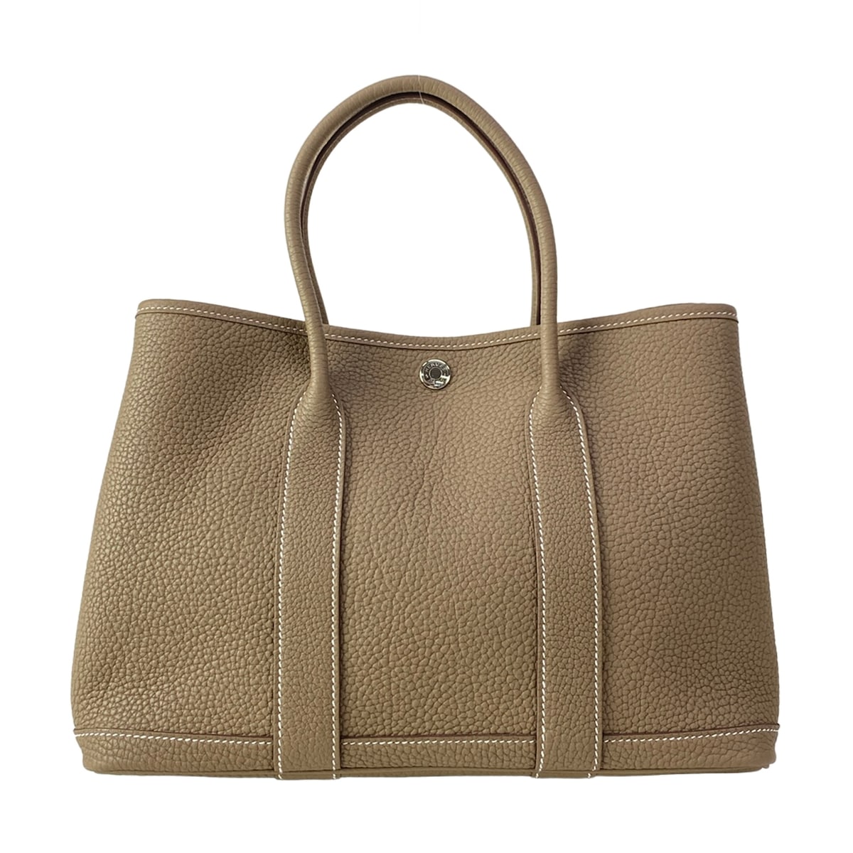 【中古】HERMES(エルメス) 庭園寄り合いTPM トートバッグ しろがね色金具 エトゥープ